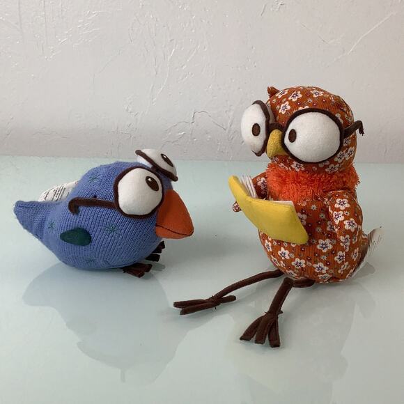 Starbucks Blue bird big eyes and reading Owl 2007 plush toys bundle - Picture 3 of 10